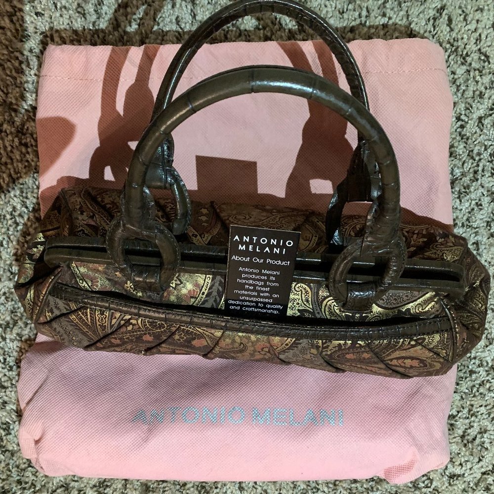 Antonio Melani Brown & Gold Paisley Handbag